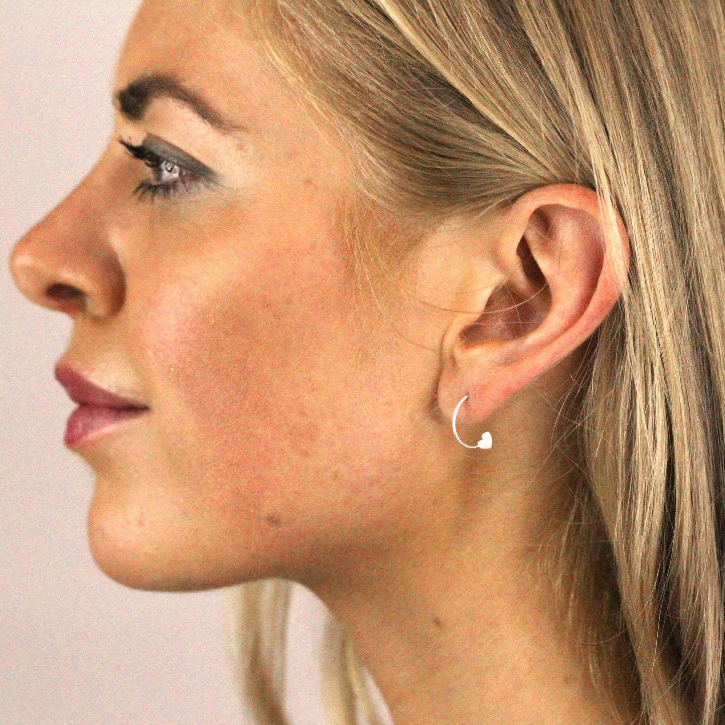 Boucles d'oreilles en argent sterling en forme de cœur