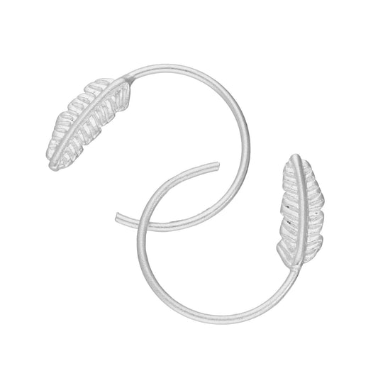 Boucles d'oreilles à tirer en forme de feuille en argent sterling