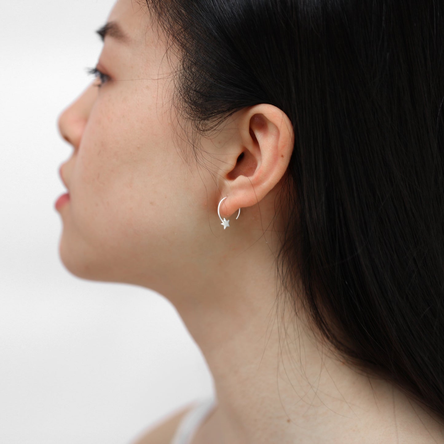 Boucles d'oreilles à enfiler en argent sterling en forme d'étoile