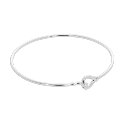 Bracelet jonc à crochet et œillet en argent sterling