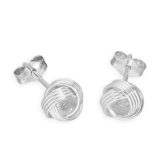 Boucles d'oreilles à tige en argent sterling 6 mm avec nœud
