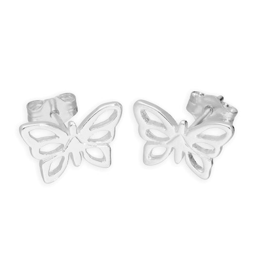 Boucles d'oreilles à tige papillon ouvertes en argent sterling
