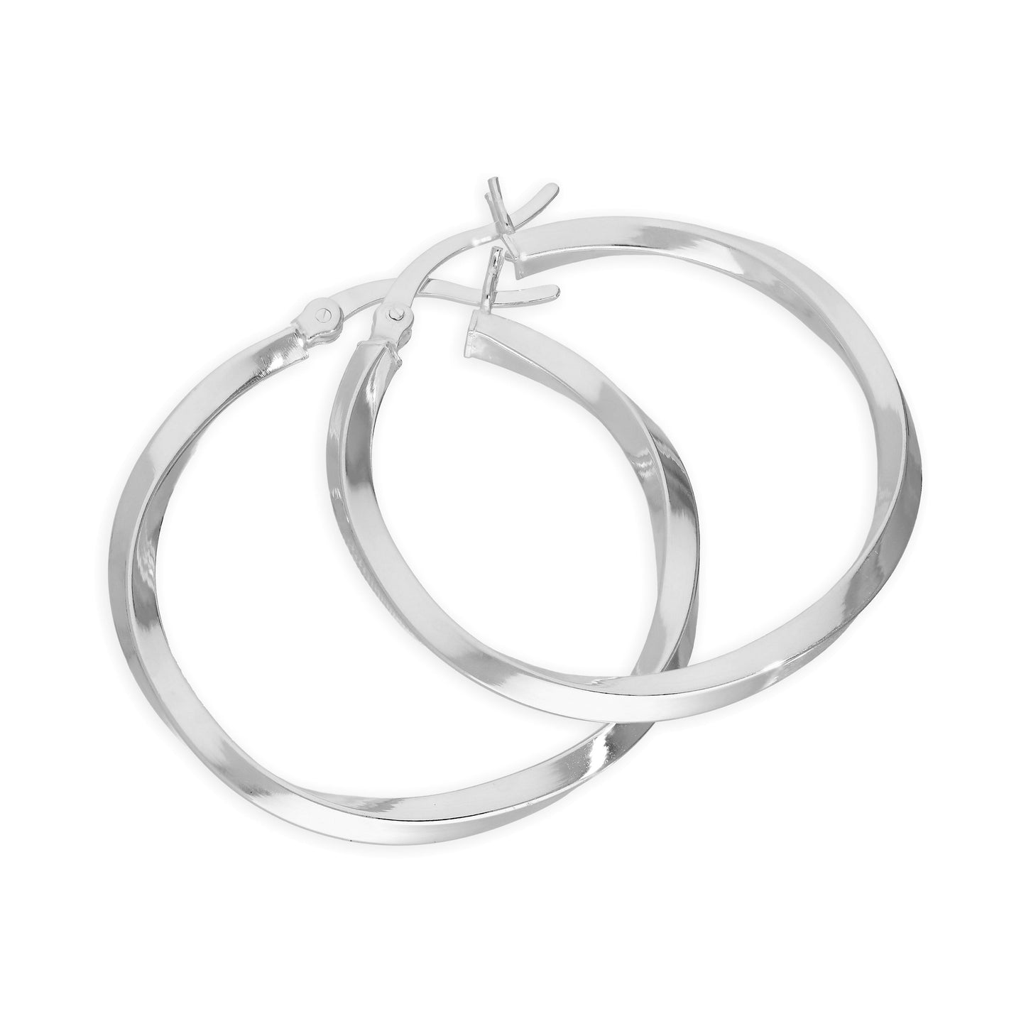 Boucles d'oreilles créoles torsadées en argent sterling de 31 mm