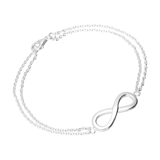 Bracelet en argent sterling avec grand symbole de l'infini de 19 cm