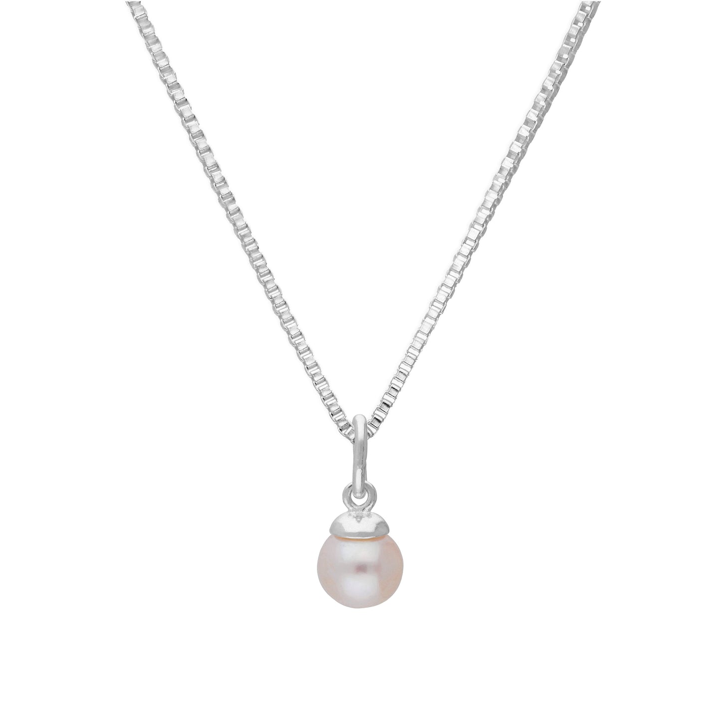 Pendentif en argent sterling et perles sur chaîne de 14 à 22 pouces Perles