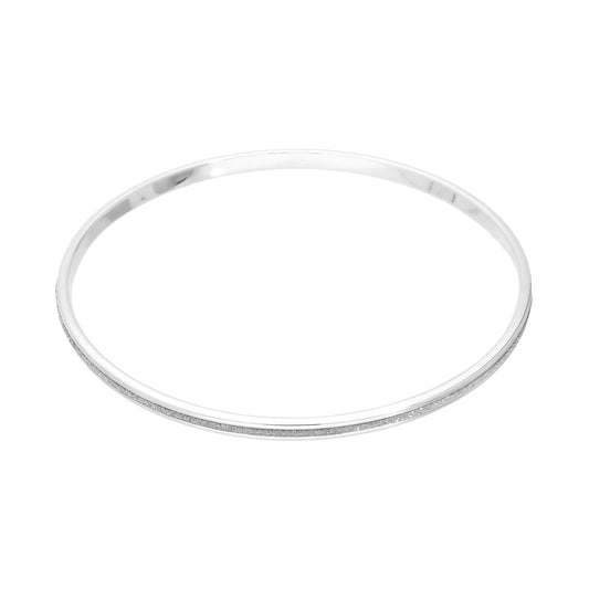 Bracelet rond en argent sterling givré