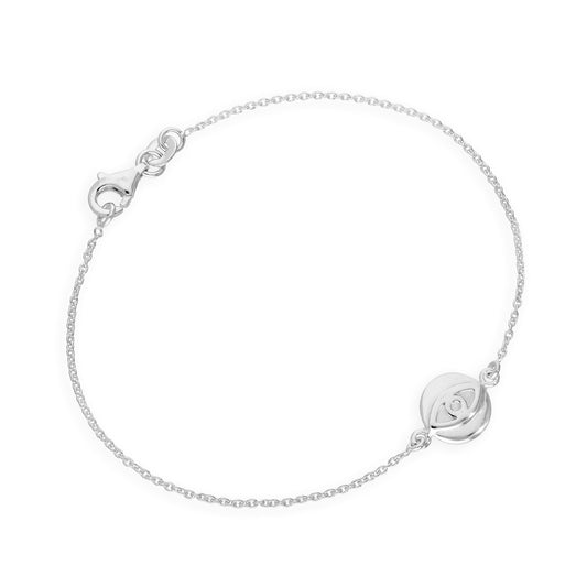Bracelet en argent sterling 7 pouces contre le mauvais œil