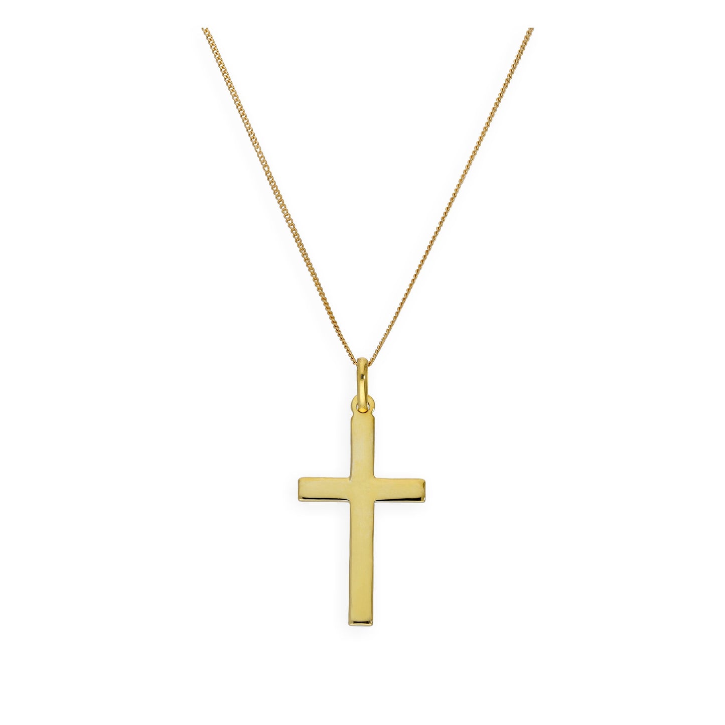 Grand collier avec pendentif croix en argent sterling plaqué or de 40 à 81 cm