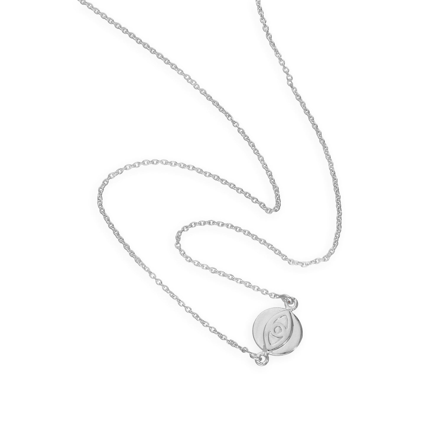 Pendentif mauvais œil en argent sterling sur chaîne de 45 cm