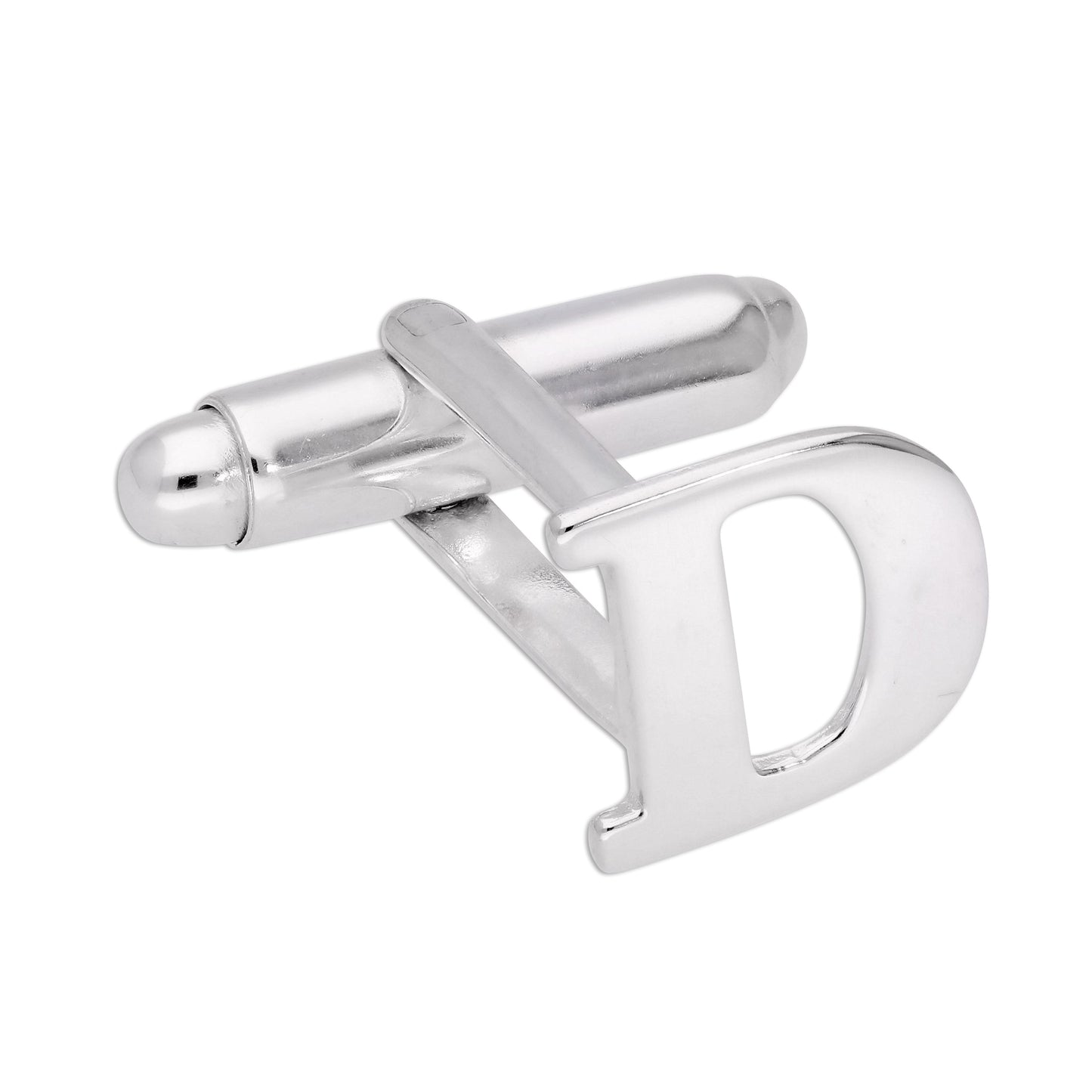 Boutons de manchette pivotants en argent sterling avec lettres de l'alphabet A à Z