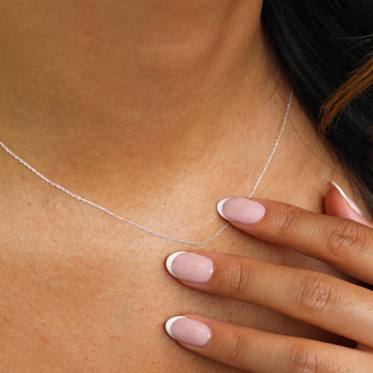Chaîne en argent sterling fin de 0,8 mm, 14 à 32 pouces
