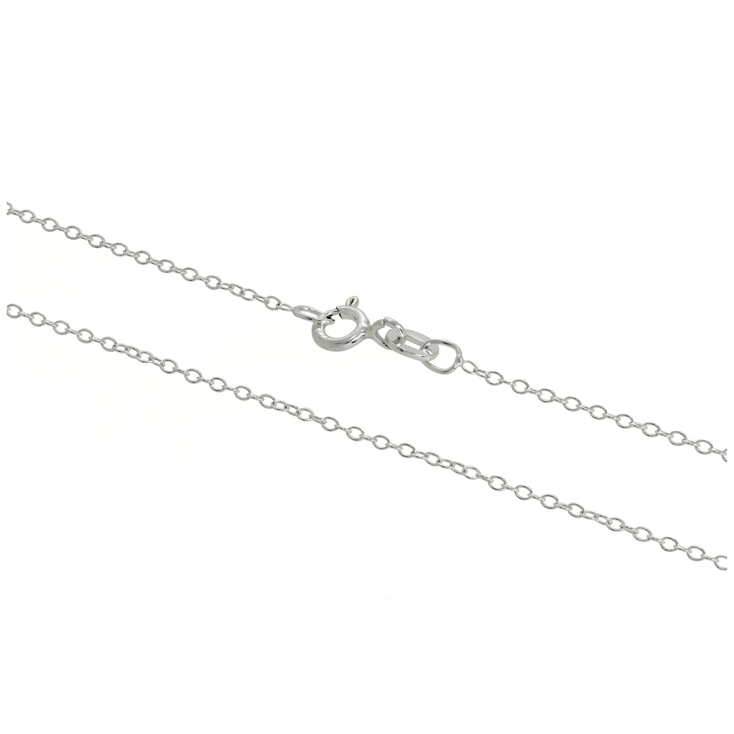 Chaîne à maillons ronds en argent sterling de 1 mm, 14 à 32 pouces