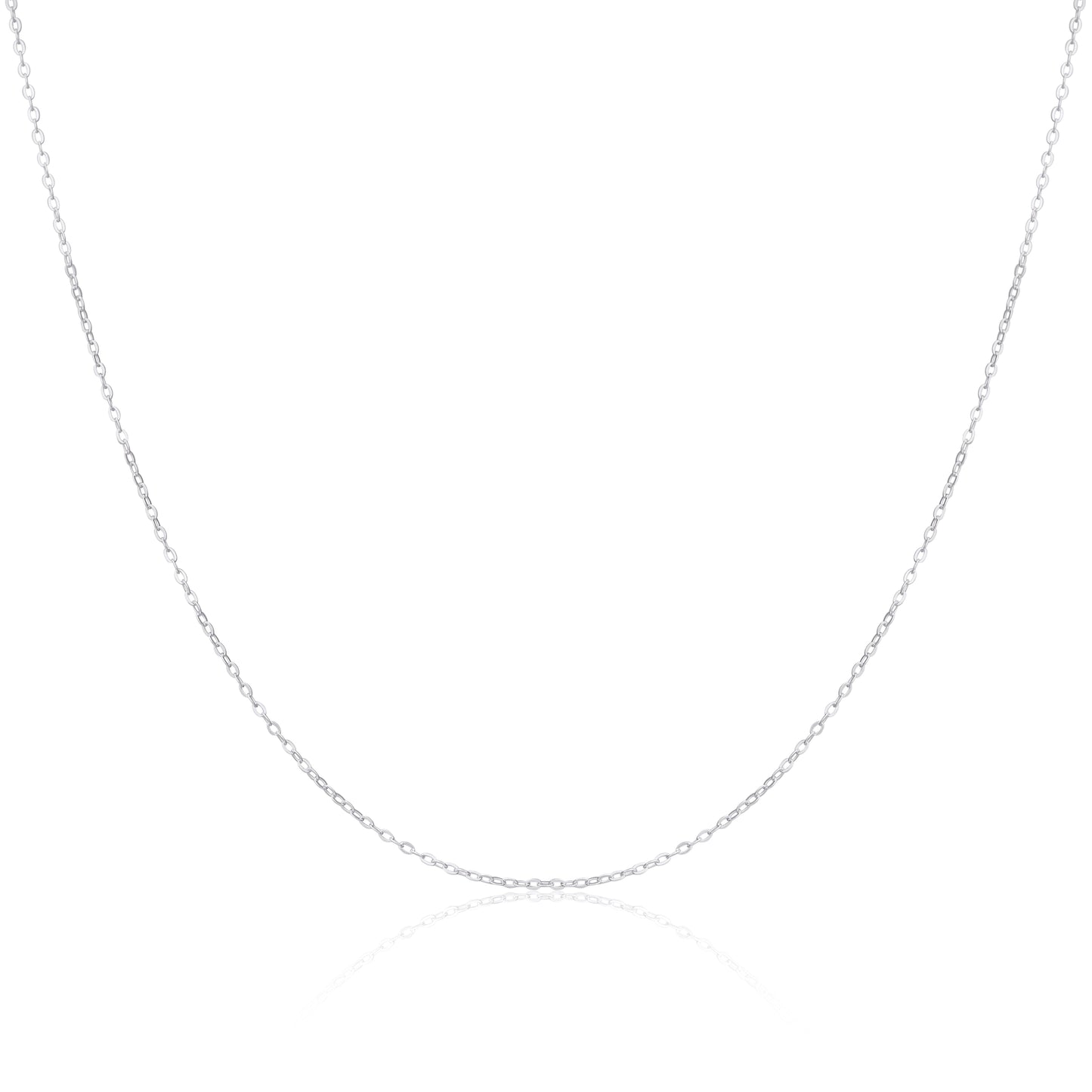 Chaîne à maillons plats en argent sterling de 1 mm, 14 à 28 pouces
