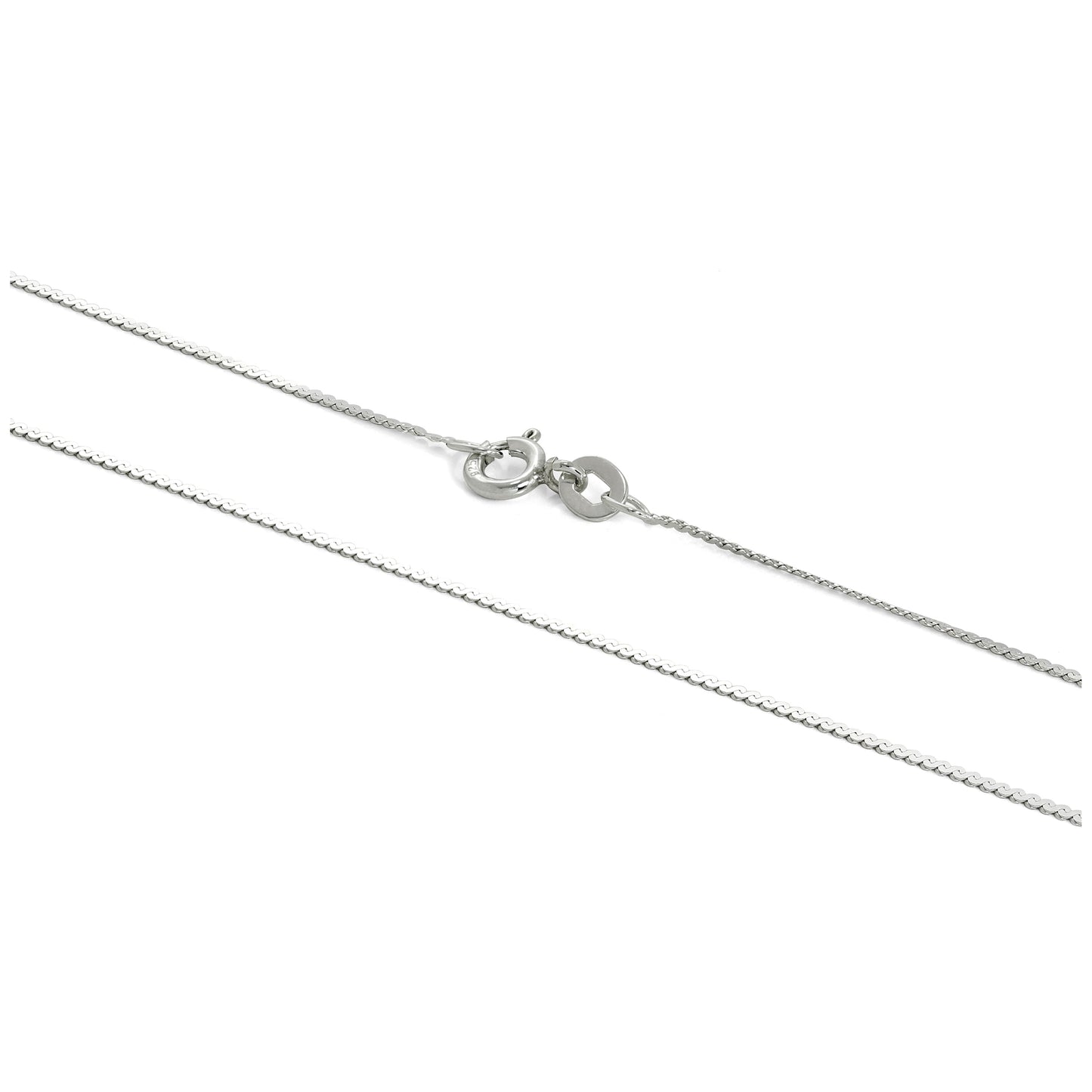 Chaîne serpentine en argent sterling de 16 à 32 pouces