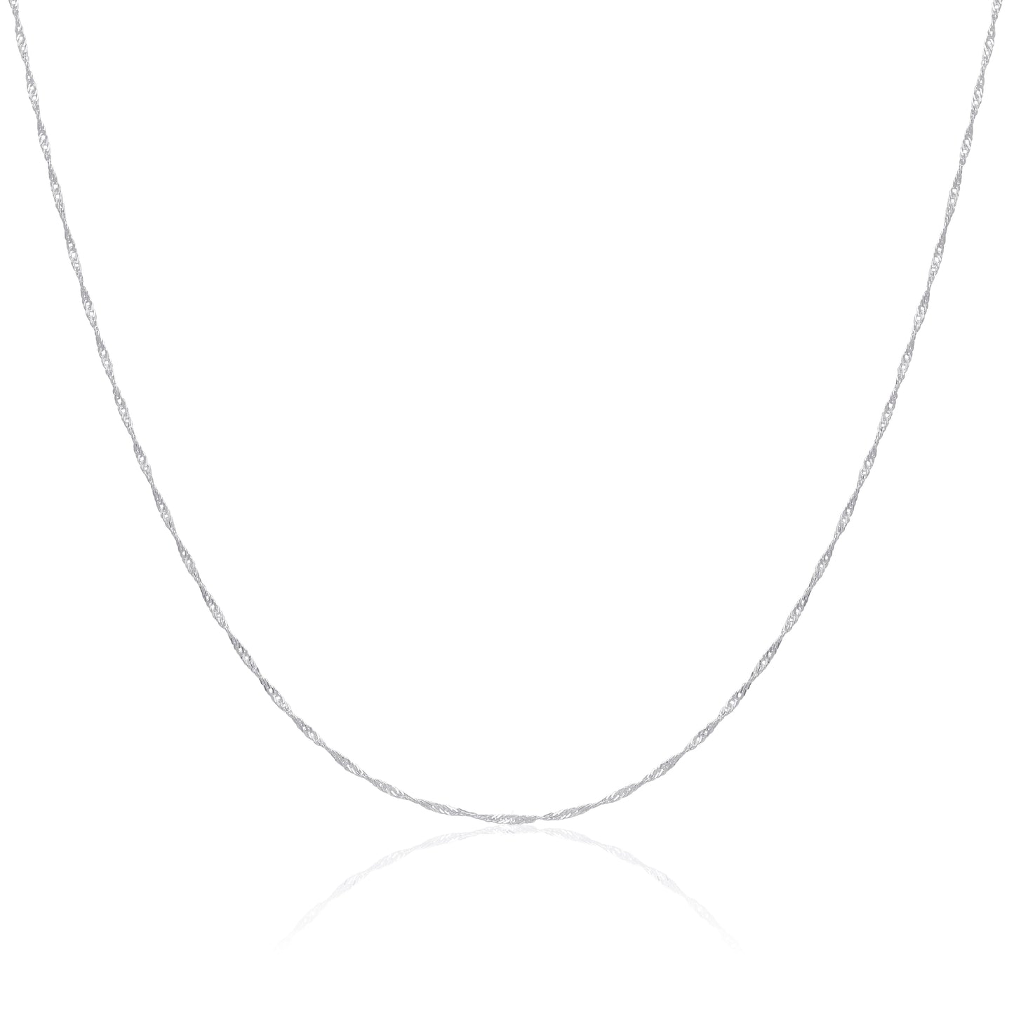 Chaîne torsadée en argent sterling à taille diamant disco de 40 à 61 cm