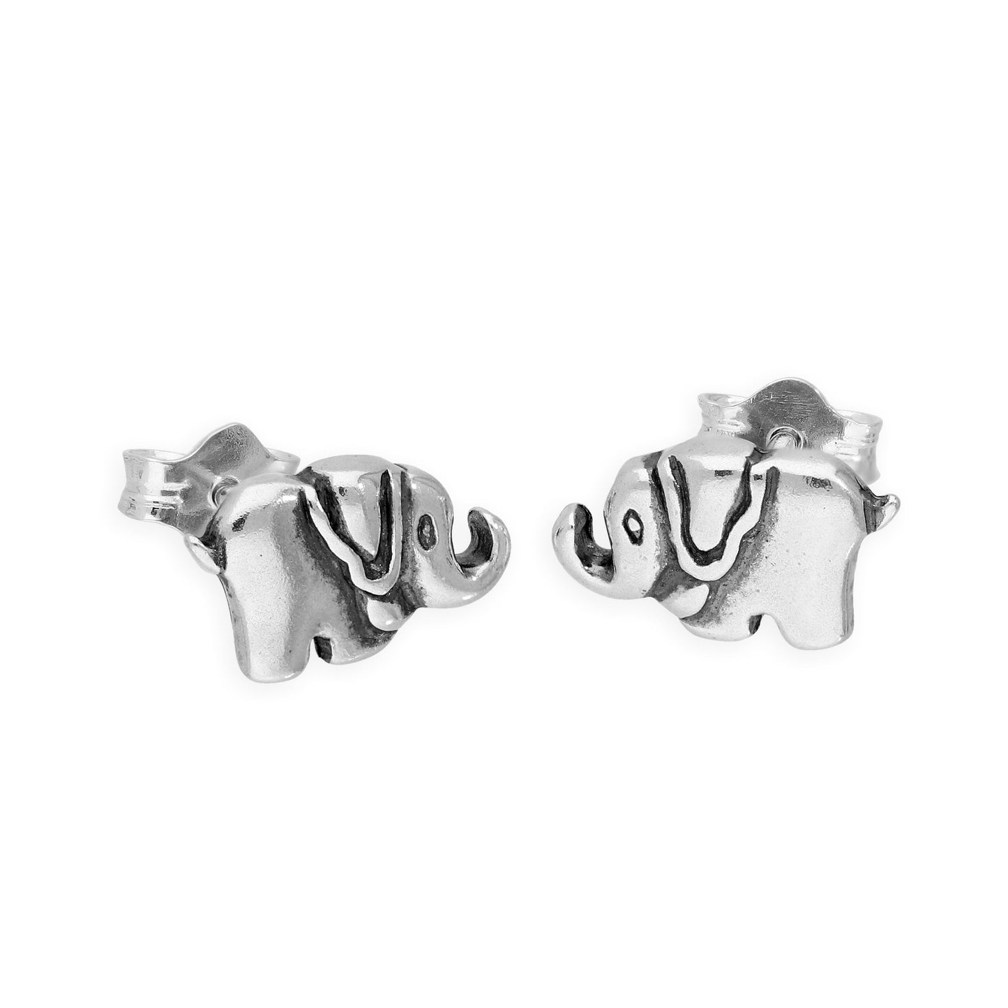Boucles d'oreilles à tige en argent sterling en forme de petit éléphant