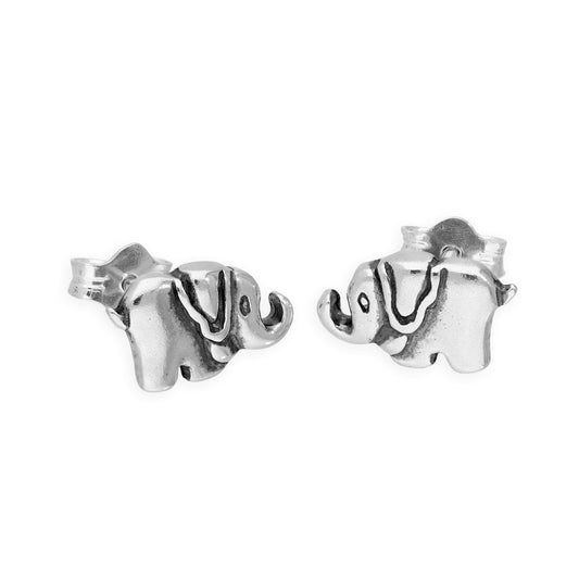 Boucles d'oreilles à tige en argent sterling en forme de petit éléphant