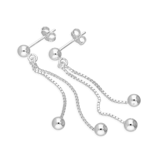 Boucles d'oreilles pendantes en argent sterling