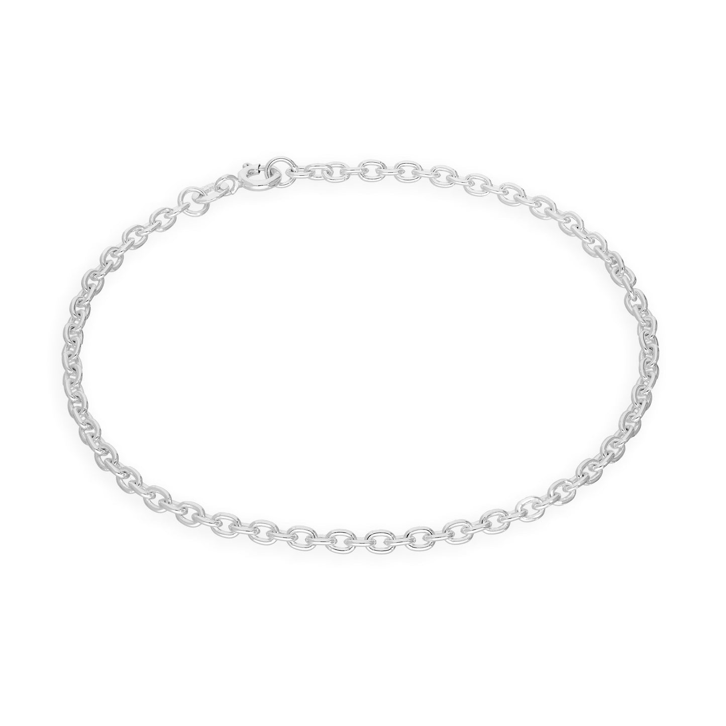 Bracelet gourmette en argent sterling de 3 mm, 15 à 20 cm