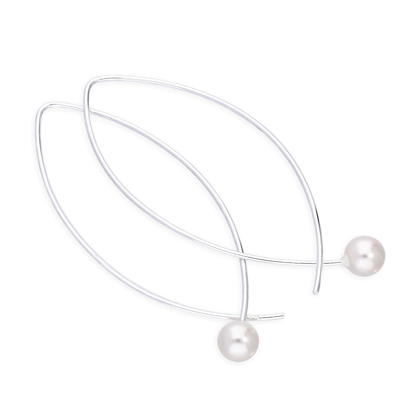 Boucles d'oreilles à boucle en argent sterling et perles