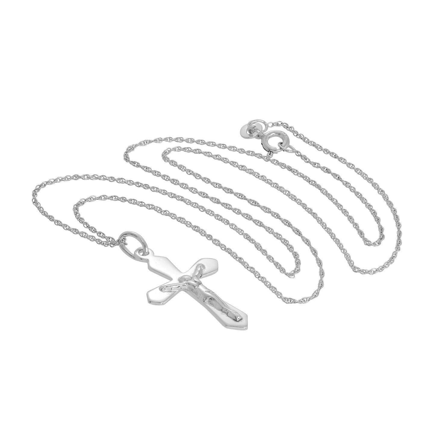 Collier pendentif crucifix en argent sterling de 35 à 55 cm