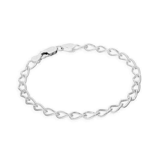 Bracelet à breloques ouvert en argent sterling de 4 mm, 15 à 20 cm