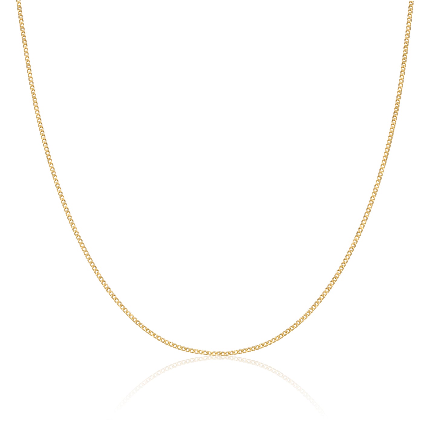 Chaîne gourmette en argent sterling plaqué or de 1 mm, 40 à 61 cm
