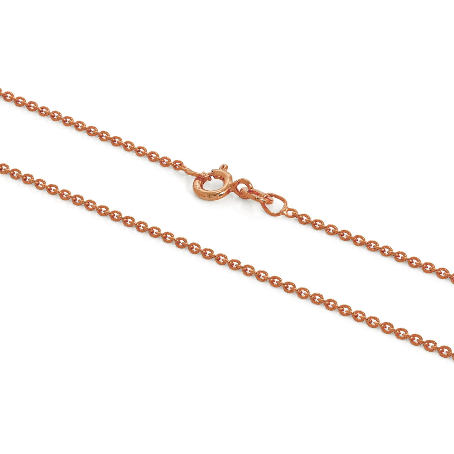 Chaîne Belcher en argent sterling plaqué or rose de 1 mm, 40 à 61 cm