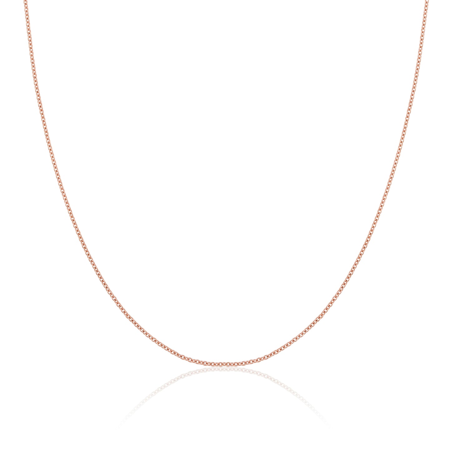 Chaîne Belcher en argent sterling plaqué or rose de 1 mm, 40 à 61 cm