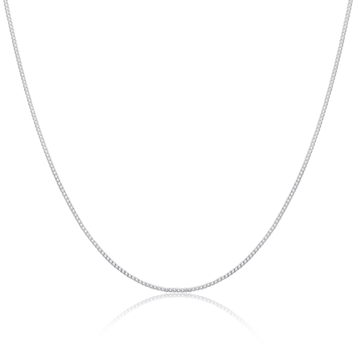 Chaîne gourmette en argent sterling de 1 mm, 40 à 61 cm