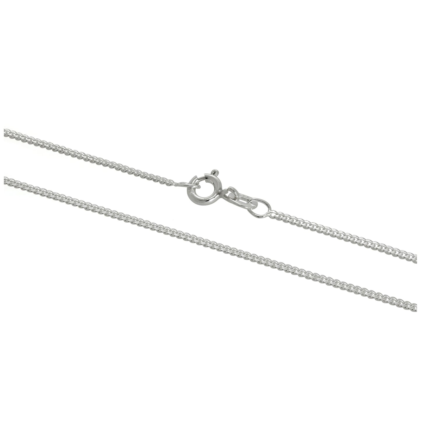 Chaîne gourmette en argent sterling de 1 mm, 40 à 61 cm