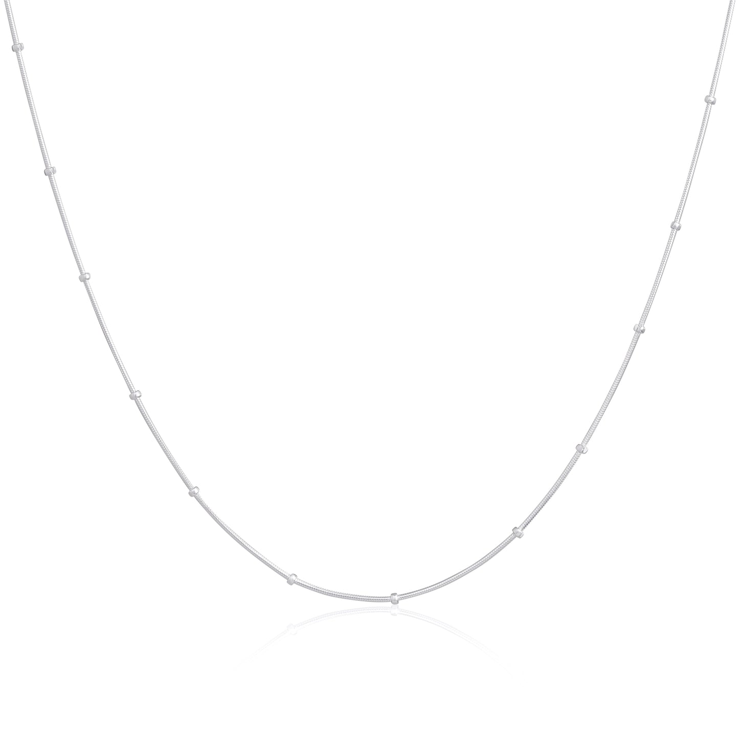 Chaîne serpent perlée en argent sterling de 1 mm, 40 à 60 cm