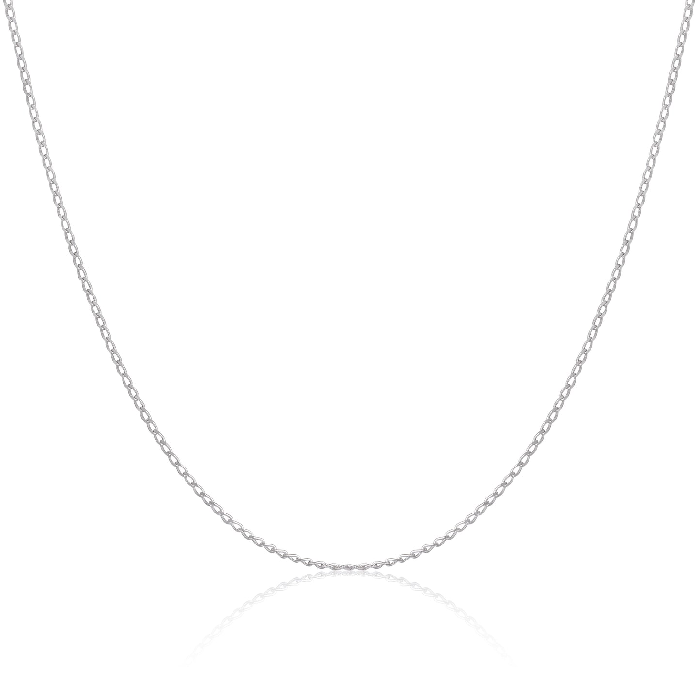 Chaîne gourmette en argent sterling de 1 mm de long, 40 à 61 cm
