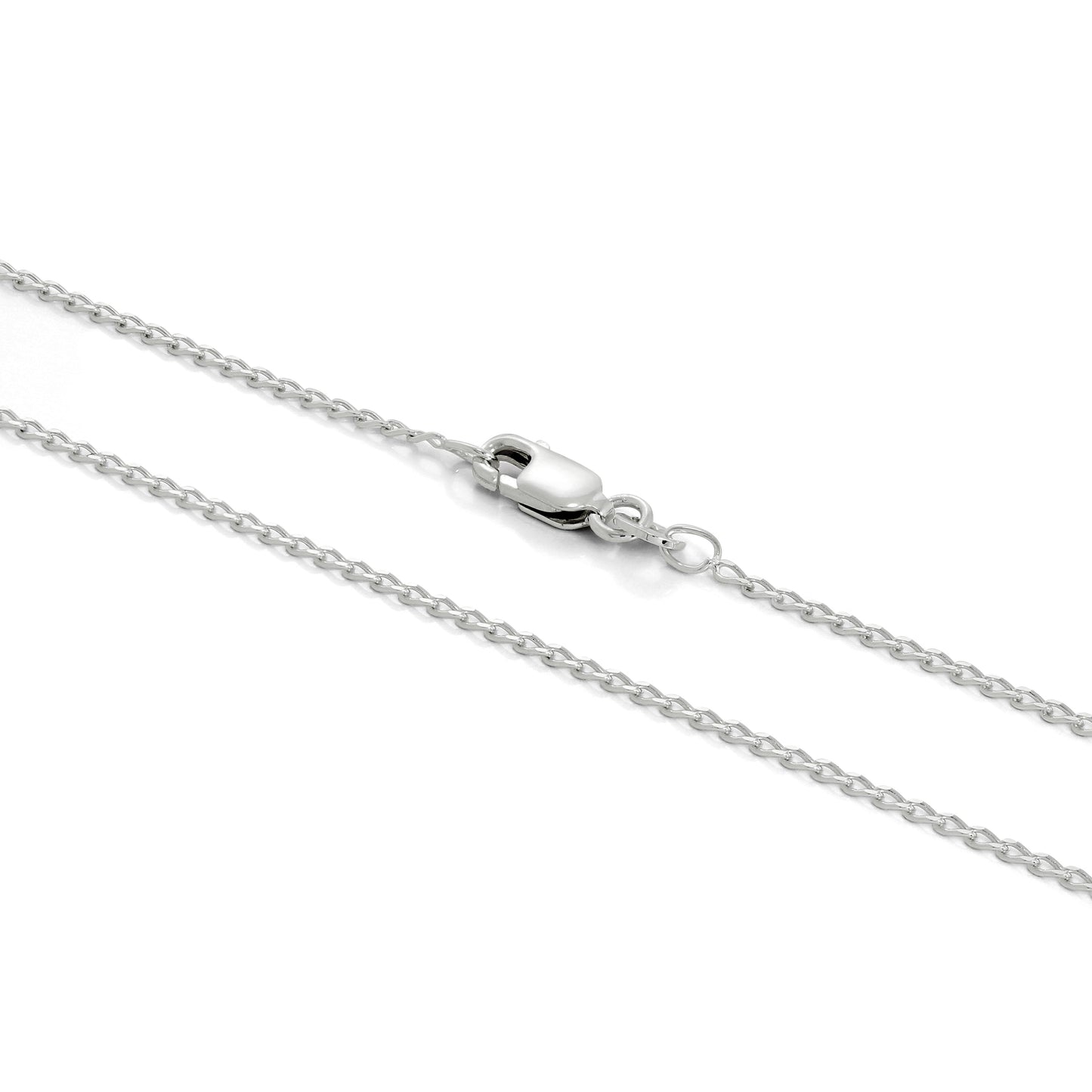 Chaîne gourmette en argent sterling de 1 mm de long, 40 à 61 cm