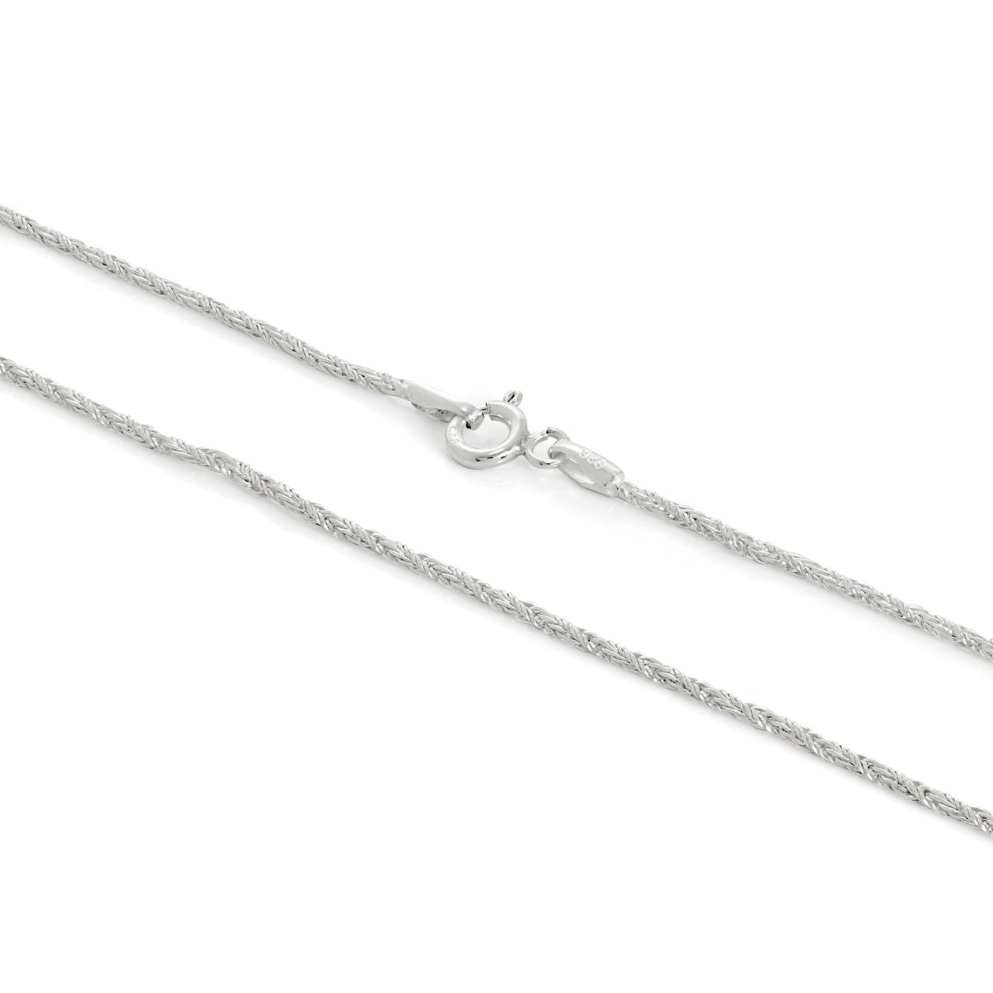 Chaîne queue de renard torsadée en argent sterling de 1 mm, 40 à 61 cm