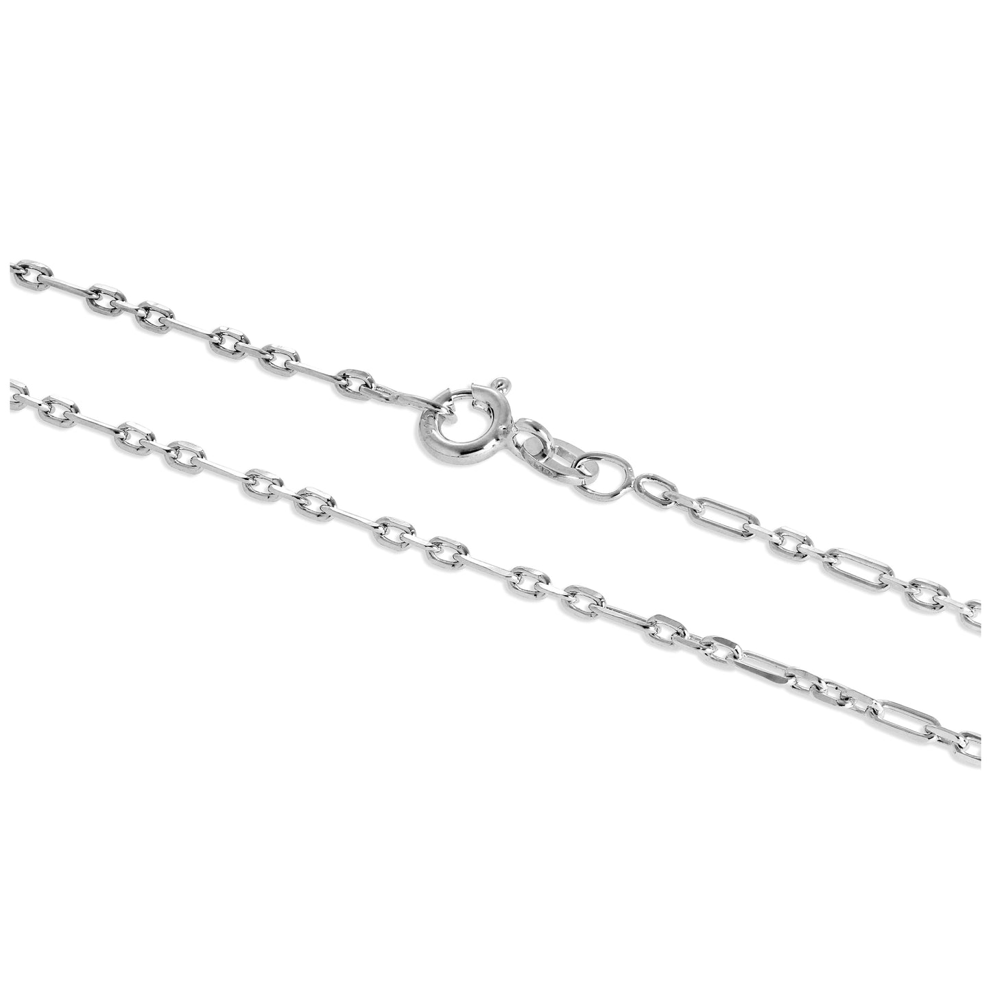 Chaîne Figaro arrondie en argent sterling de 2 mm, 40 à 61 cm
