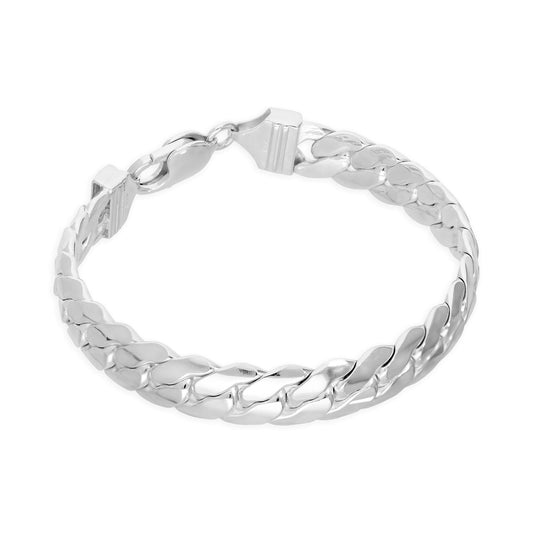 Bracelet gourmette épais en argent sterling de 10 mm pour homme, taille diamant, 20 cm