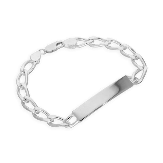 Bracelet d'identification pour homme en argent sterling 7 mm, taille diamant, personnalisable, 20 cm