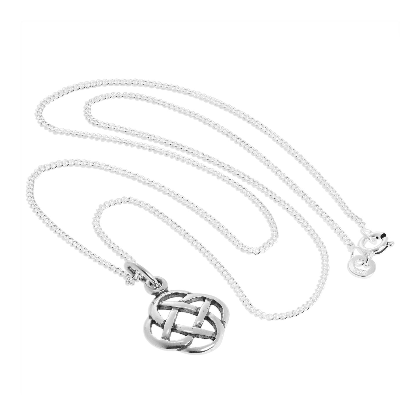 Collier pendentif rond en argent sterling avec nœud celtique de 40 à 61 cm