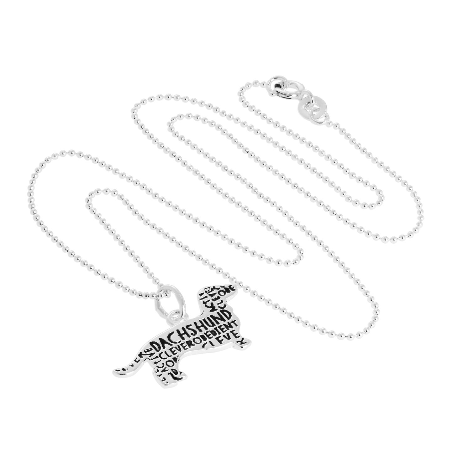 Collier pendentif teckel en argent sterling de 35 à 55 cm