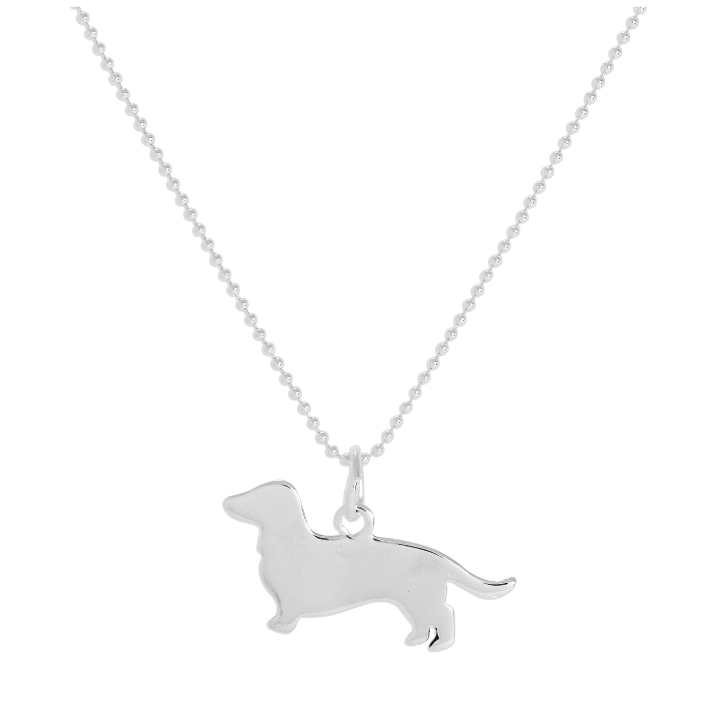 Collier pendentif teckel en argent sterling de 35 à 55 cm
