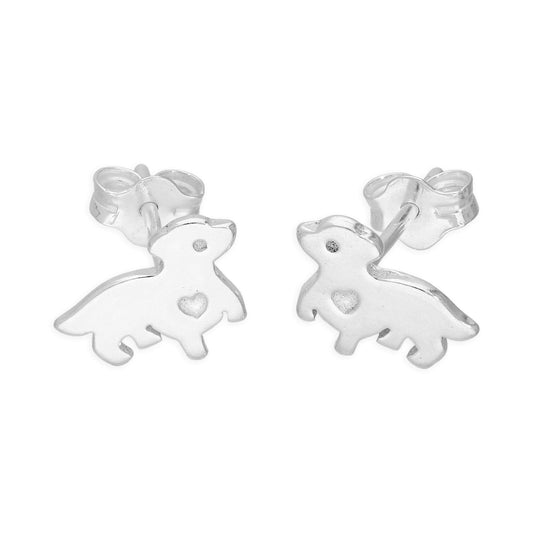 Boucles d'oreilles à tige en argent sterling avec motif chiot