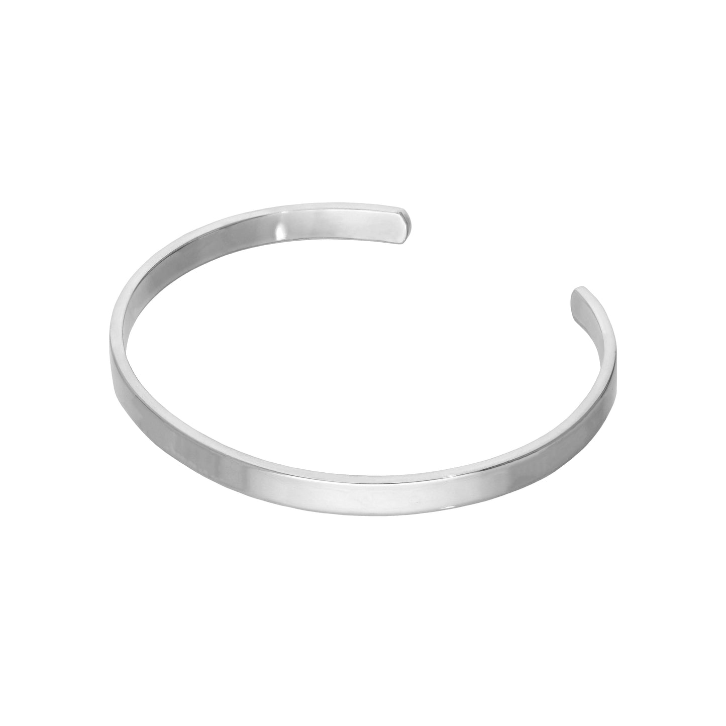 Grand bracelet jonc uni gravable en argent sterling de 70 mm
