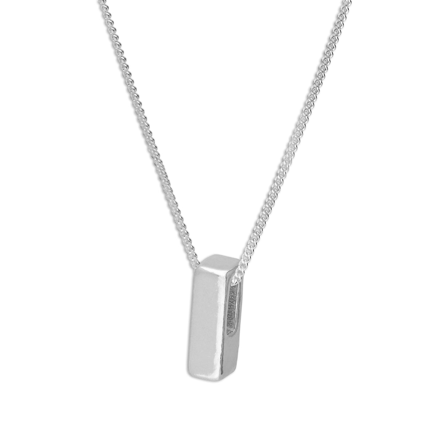 Collier de perles en argent sterling avec lettres de l'alphabet de 45 cm (A à Z)
