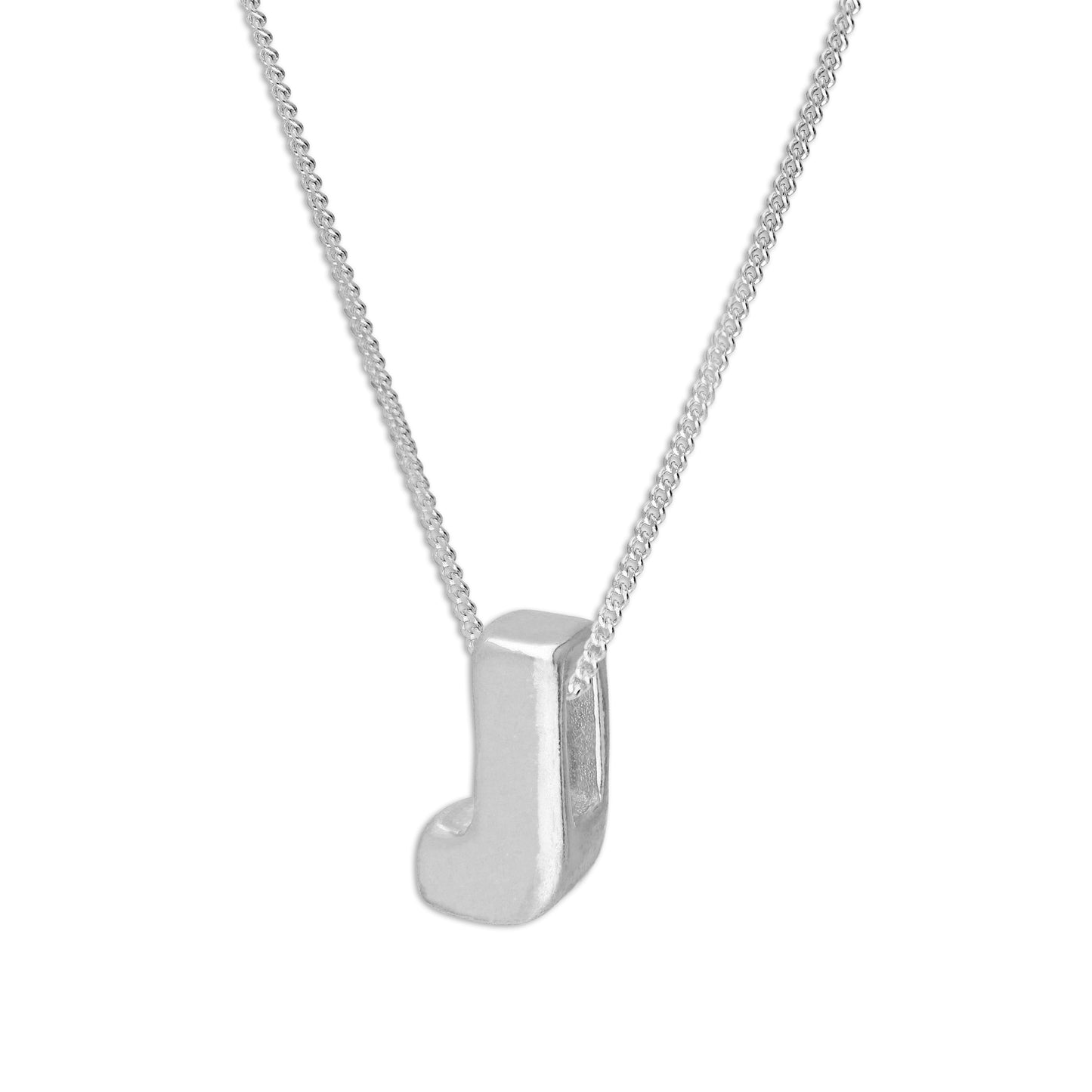 Collier de perles en argent sterling avec lettres de l'alphabet de 45 cm (A à Z)