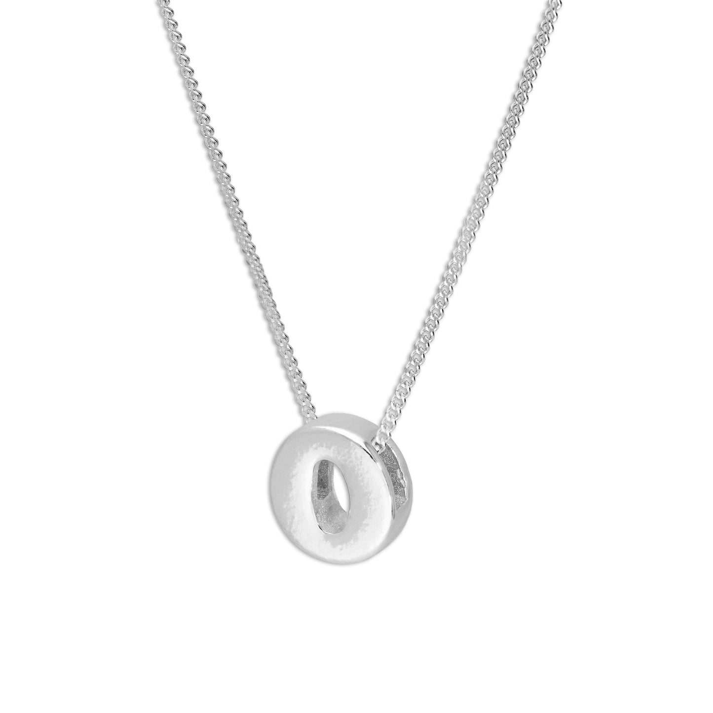 Collier de perles en argent sterling avec lettres de l'alphabet de 45 cm (A à Z)