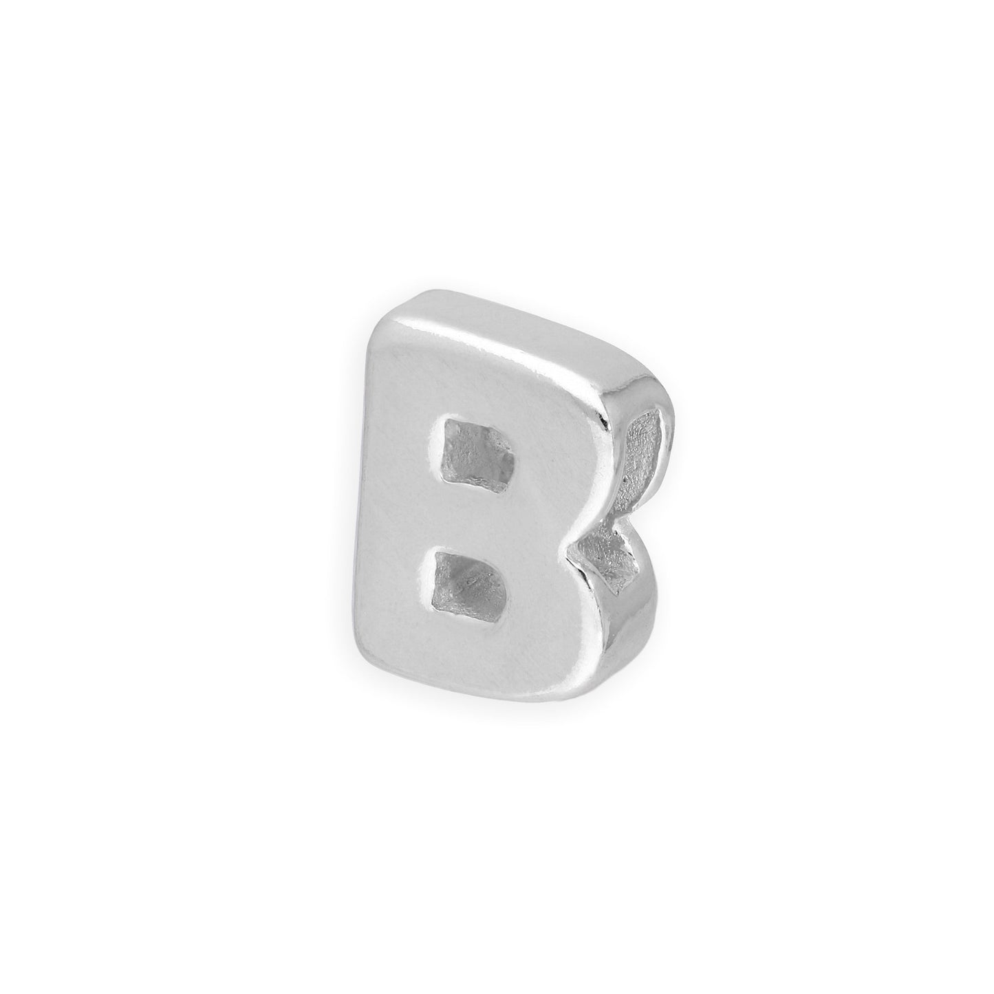 Perle enfilable en argent sterling avec lettres de l'alphabet de A à Z