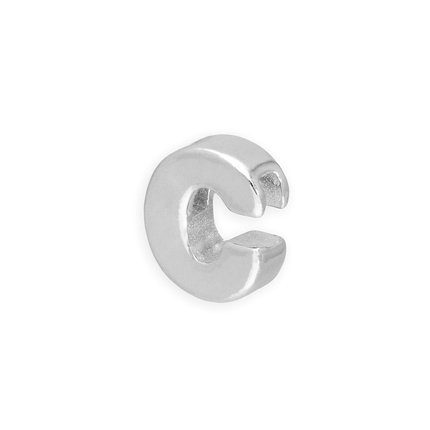 Perle enfilable en argent sterling avec lettres de l'alphabet de A à Z
