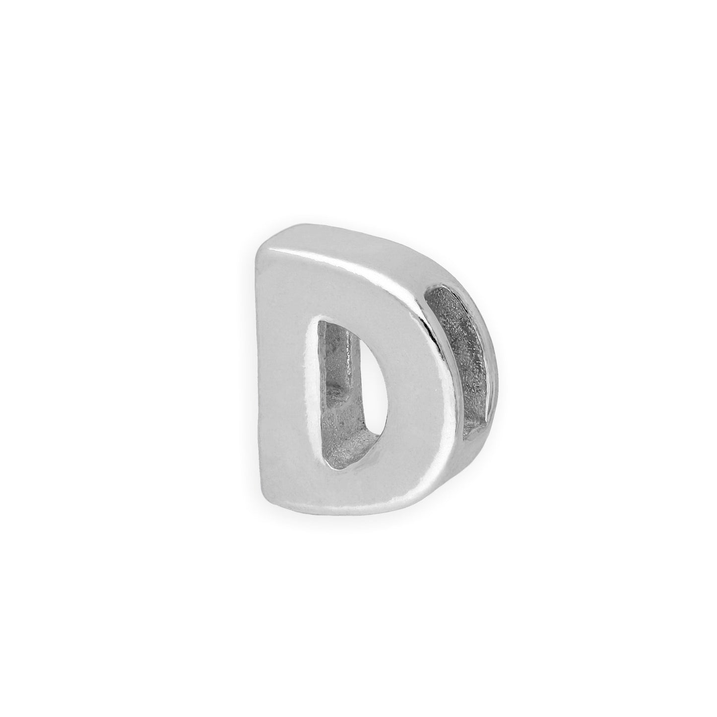 Perle enfilable en argent sterling avec lettres de l'alphabet de A à Z