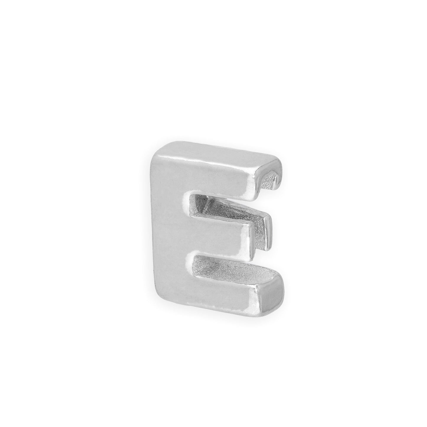 Perle enfilable en argent sterling avec lettres de l'alphabet de A à Z